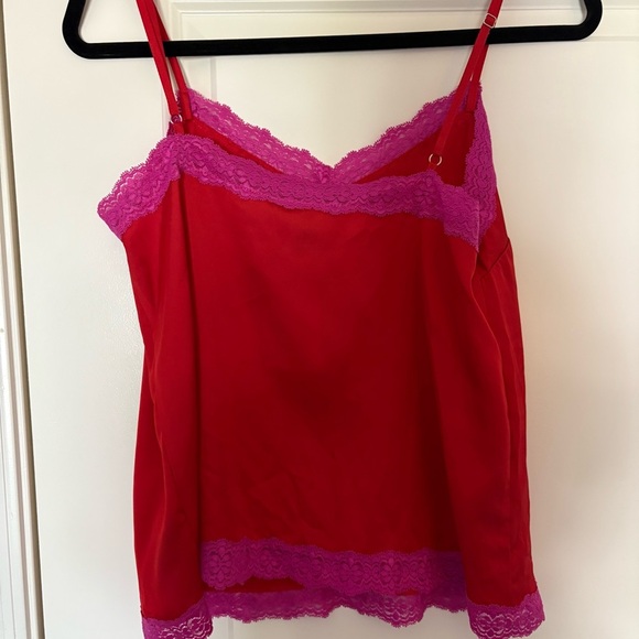 Forever 21 Red and Purple Lace Trim Satin Camisole - Picture 3 of 7